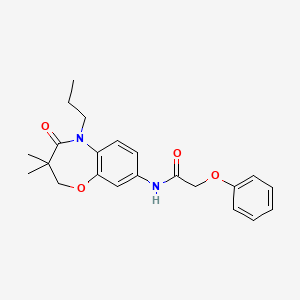 molecular formula C22H26N2O4 B2569563 N-(3,3-dimethyl-4-oxo-5-propyl-2,3,4,5-tetrahydro-1,5-benzoxazepin-8-yl)-2-phenoxyacetamide CAS No. 921525-37-3