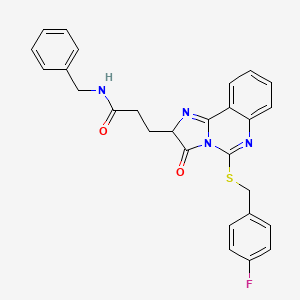 N-benzyl-3-[5-[(4-fluorophenyl)methylsulfanyl]-3-oxo-2H-imidazo[1,2-c]quinazolin-2-yl]propanamide