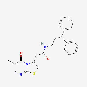 molecular formula C24H25N3O2S B2569580 N-(3,3-diphenylpropyl)-2-(6-methyl-5-oxo-3,5-dihydro-2H-thiazolo[3,2-a]pyrimidin-3-yl)acetamide CAS No. 946264-39-7