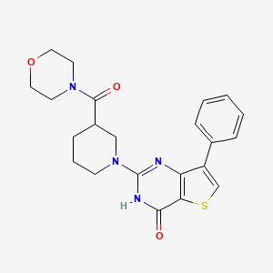 molecular formula C22H24N4O3S B2569582 2-[3-(morpholin-4-ylcarbonyl)piperidin-1-yl]-7-phenylthieno[3,2-d]pyrimidin-4(3H)-one CAS No. 1243076-17-6