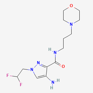 molecular formula C13H21F2N5O2 B2569590 4-Amino-1-(2,2-difluoroethyl)-N-(3-morpholin-4-ylpropyl)-1H-pyrazole-3-carboxamide CAS No. 2101195-98-4