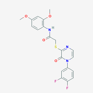 2-((4-(3,4-difluorophenyl)-3-oxo-3,4-dihydropyrazin-2-yl)thio)-N-(2,4-dimethoxyphenyl)acetamide