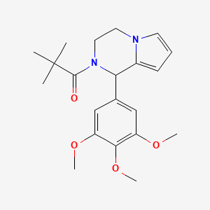 molecular formula C21H28N2O4 B2569603 2,2-dimethyl-1-(1-(3,4,5-trimethoxyphenyl)-3,4-dihydropyrrolo[1,2-a]pyrazin-2(1H)-yl)propan-1-one CAS No. 2034406-57-8