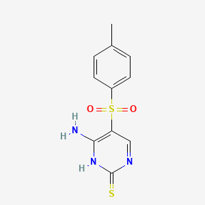 molecular formula C11H11N3O2S2 B2569604 4-氨基-5-甲苯磺酰嘧啶-2(1H)-硫酮 CAS No. 67960-29-6