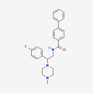 molecular formula C26H28FN3O B2569605 N-(2-(4-fluorophenyl)-2-(4-methylpiperazin-1-yl)ethyl)-[1,1'-biphenyl]-4-carboxamide CAS No. 898430-77-8