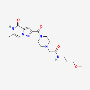 N-(3-methoxypropyl)-2-(4-(6-methyl-4-oxo-4,5-dihydropyrazolo[1,5-a]pyrazine-2-carbonyl)piperazin-1-yl)acetamide