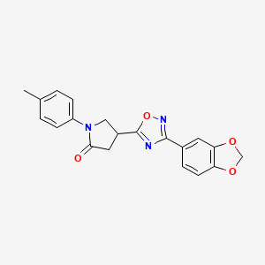 molecular formula C20H17N3O4 B2569613 4-(3-(Benzo[d][1,3]dioxol-5-yl)-1,2,4-oxadiazol-5-yl)-1-(p-tolyl)pyrrolidin-2-one CAS No. 1171067-22-3