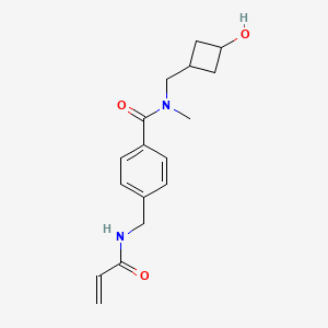 molecular formula C17H22N2O3 B2569616 N-[(3-Hydroxycyclobutyl)methyl]-N-methyl-4-[(prop-2-enoylamino)methyl]benzamide CAS No. 2199408-13-2
