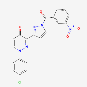 molecular formula C20H12ClN5O4 B2569618 1-(4-Chlorophenyl)-3-[1-(3-nitrobenzoyl)pyrazol-3-yl]pyridazin-4-one CAS No. 318498-05-4
