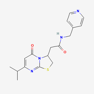 2-(7-isopropyl-5-oxo-3,5-dihydro-2H-thiazolo[3,2-a]pyrimidin-3-yl)-N-(pyridin-4-ylmethyl)acetamide