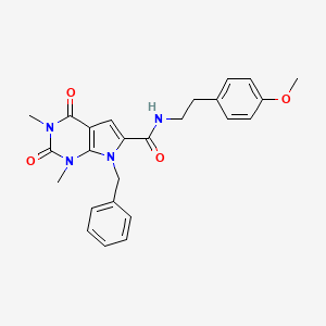 molecular formula C25H26N4O4 B2569634 7-benzyl-N-(4-methoxyphenethyl)-1,3-dimethyl-2,4-dioxo-2,3,4,7-tetrahydro-1H-pyrrolo[2,3-d]pyrimidine-6-carboxamide CAS No. 1021216-18-1