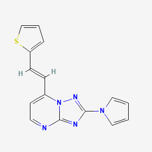 molecular formula C15H11N5S B2569639 2-(1H-pyrrol-1-yl)-7-[2-(2-thienyl)vinyl][1,2,4]triazolo[1,5-a]pyrimidine CAS No. 339011-78-8