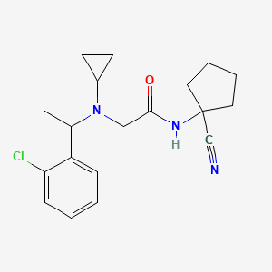 molecular formula C19H24ClN3O B2569642 2-{[1-(2-chlorophenyl)ethyl](cyclopropyl)amino}-N-(1-cyanocyclopentyl)acetamide CAS No. 1241106-50-2