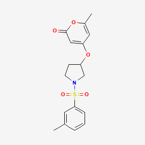 molecular formula C17H19NO5S B2569643 6-methyl-4-((1-(m-tolylsulfonyl)pyrrolidin-3-yl)oxy)-2H-pyran-2-one CAS No. 1795087-22-7