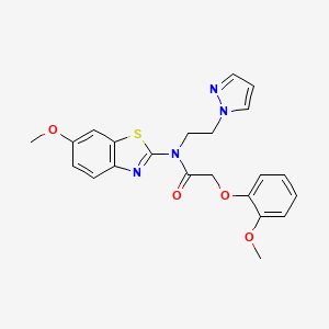 N-(2-(1H-pyrazol-1-yl)ethyl)-N-(6-methoxybenzo[d]thiazol-2-yl)-2-(2-methoxyphenoxy)acetamide