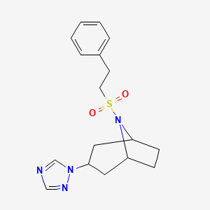 (1R,5S)-8-(phenethylsulfonyl)-3-(1H-1,2,4-triazol-1-yl)-8-azabicyclo[3.2.1]octane