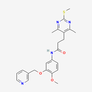 3-(4,6-dimethyl-2-methylsulfanylpyrimidin-5-yl)-N-[4-methoxy-3-(pyridin-3-ylmethoxy)phenyl]propanamide