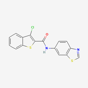 molecular formula C16H9ClN2OS2 B2569665 N-(benzo[d]thiazol-6-yl)-3-chlorobenzo[b]thiophene-2-carboxamide CAS No. 942002-44-0