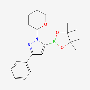 3-Phenyl-1-(tetrahydro-2H-pyran-2-yl)-5-(4,4,5,5-tetramethyl-1,3,2-dioxaborolan-2-yl)-1H-pyrazole