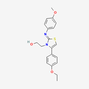 molecular formula C20H22N2O3S B2569672 (Z)-2-(4-(4-乙氧苯基)-2-((4-甲氧苯基)亚氨基)噻唑-3(2H)-基)乙醇 CAS No. 1322212-21-4
