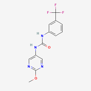 molecular formula C13H11F3N4O2 B2569673 1-(2-Methoxypyrimidin-5-yl)-3-(3-(trifluoromethyl)phenyl)urea CAS No. 1396760-15-8