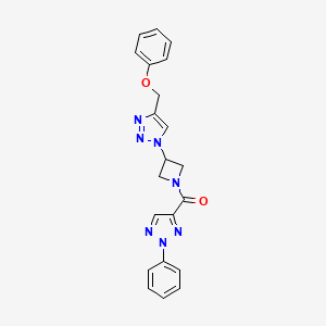 (3-(4-(phenoxymethyl)-1H-1,2,3-triazol-1-yl)azetidin-1-yl)(2-phenyl-2H-1,2,3-triazol-4-yl)methanone