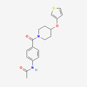 N-(4-(4-(thiophen-3-yloxy)piperidine-1-carbonyl)phenyl)acetamide