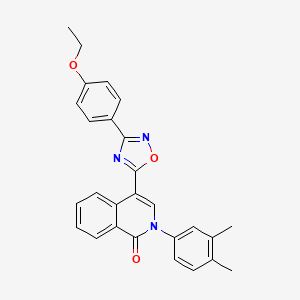 molecular formula C27H23N3O3 B2569701 2-(3,4-dimethylphenyl)-4-[3-(4-ethoxyphenyl)-1,2,4-oxadiazol-5-yl]isoquinolin-1(2H)-one CAS No. 1326830-78-7