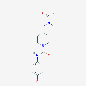 molecular formula C17H22FN3O2 B2569723 N-(4-Fluorophenyl)-4-[[methyl(prop-2-enoyl)amino]methyl]piperidine-1-carboxamide CAS No. 2308274-17-9