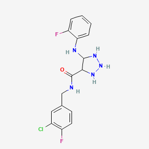 molecular formula C16H12ClF2N5O B2569725 N-[(3-chloro-4-fluorophenyl)methyl]-5-[(2-fluorophenyl)amino]-1H-1,2,3-triazole-4-carboxamide CAS No. 1291842-78-8