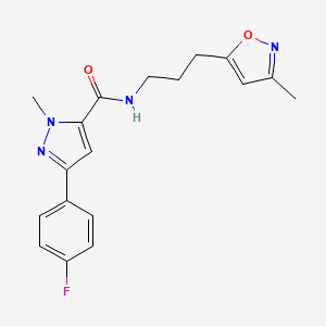 3-(4-fluorophenyl)-1-methyl-N-(3-(3-methylisoxazol-5-yl)propyl)-1H-pyrazole-5-carboxamide
