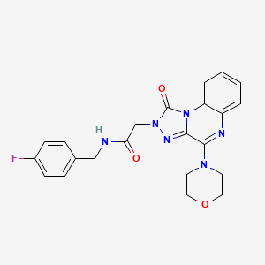 molecular formula C22H21FN6O3 B2569757 N-(4-fluorobenzyl)-2-(4-morpholino-1-oxo-[1,2,4]triazolo[4,3-a]quinoxalin-2(1H)-yl)acetamide CAS No. 1189478-41-8