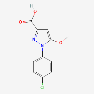 molecular formula C11H9ClN2O3 B2569767 1-(4-Chlorophenyl)-5-methoxy-1H-pyrazole-3-carboxylic acid CAS No. 54709-10-3