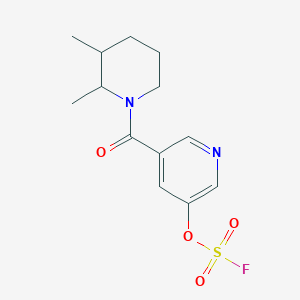 molecular formula C13H17FN2O4S B2569781 3-(2,3-Dimethylpiperidine-1-carbonyl)-5-fluorosulfonyloxypyridine CAS No. 2418731-30-1