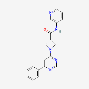 molecular formula C19H17N5O B2569787 1-(6-phenylpyrimidin-4-yl)-N-(pyridin-3-yl)azetidine-3-carboxamide CAS No. 2034618-77-2