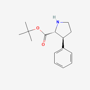 molecular formula C15H21NO2 B2569790 3alpha-Phenylpyrrolidine-2beta-carboxylic acid tert-butyl ester CAS No. 153243-97-1