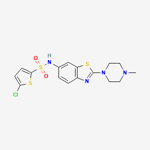 molecular formula C16H17ClN4O2S3 B2569816 5-氯-N-(2-(4-甲基哌嗪-1-基)苯并[d]噻唑-6-基)噻吩-2-磺酰胺 CAS No. 1171472-96-0