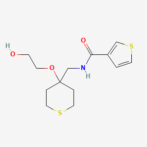 N-((4-(2-hydroxyethoxy)tetrahydro-2H-thiopyran-4-yl)methyl)thiophene-3-carboxamide