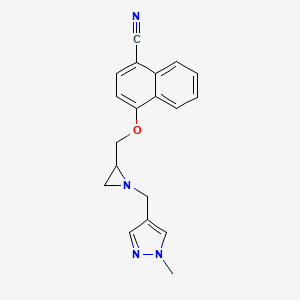 4-[[1-[(1-Methylpyrazol-4-yl)methyl]aziridin-2-yl]methoxy]naphthalene-1-carbonitrile