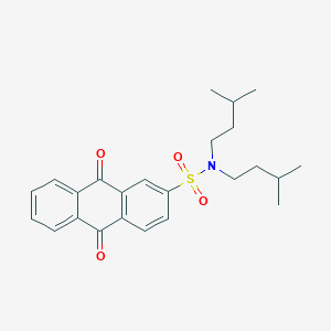 molecular formula C24H29NO4S B2569826 N,N-diisopentyl-9,10-dioxo-9,10-dihydroanthracene-2-sulfonamide CAS No. 923210-77-9