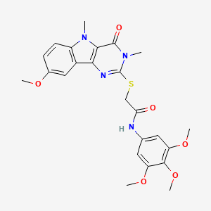 molecular formula C24H26N4O6S B2569842 2-({8-methoxy-3,5-dimethyl-4-oxo-3H,4H,5H-pyrimido[5,4-b]indol-2-yl}sulfanyl)-N-(3,4,5-trimethoxyphenyl)acetamide CAS No. 1115977-01-9