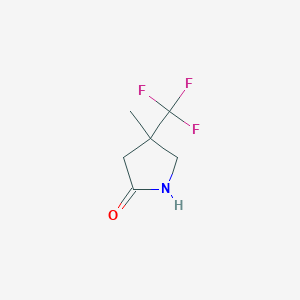 molecular formula C6H8F3NO B2569847 4-甲基-4-(三氟甲基)吡咯烷-2-酮 CAS No. 1785213-23-1