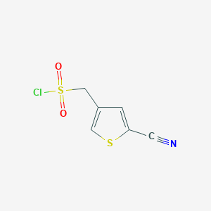 molecular formula C6H4ClNO2S2 B2569848 (5-Cyanothiophen-3-yl)methanesulfonyl chloride CAS No. 2044712-91-4