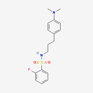 molecular formula C17H21FN2O2S B2569851 N-(3-(4-(二甲氨基)苯基)丙基)-2-氟苯磺酰胺 CAS No. 954060-38-9