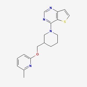 4-[3-[(6-Methylpyridin-2-yl)oxymethyl]piperidin-1-yl]thieno[3,2-d]pyrimidine