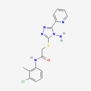 molecular formula C16H15ClN6OS B2569861 2-{[4-amino-5-(pyridin-2-yl)-4H-1,2,4-triazol-3-yl]sulfanyl}-N-(3-chloro-2-methylphenyl)acetamide CAS No. 880804-69-3