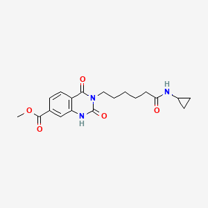 molecular formula C19H23N3O5 B2569865 methyl 3-[6-(cyclopropylamino)-6-oxohexyl]-2,4-dioxo-1H-quinazoline-7-carboxylate CAS No. 896386-41-7