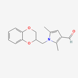 molecular formula C16H17NO3 B2569867 1-(2,3-dihydro-1,4-benzodioxin-2-ylmethyl)-2,5-dimethyl-1H-pyrrole-3-carbaldehyde CAS No. 790263-89-7