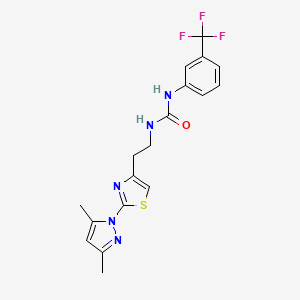 1-(2-(2-(3,5-dimethyl-1H-pyrazol-1-yl)thiazol-4-yl)ethyl)-3-(3-(trifluoromethyl)phenyl)urea