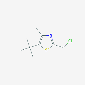 molecular formula C9H14ClNS B2569878 5-Tert-butyl-2-(chloromethyl)-4-methyl-1,3-thiazole CAS No. 937656-55-8